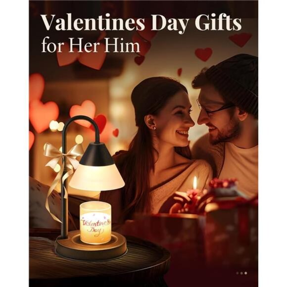 Dimmable Candle Warmer Lamp with Timer Adjustable Height, Valentines Day - Picture 4 of 7